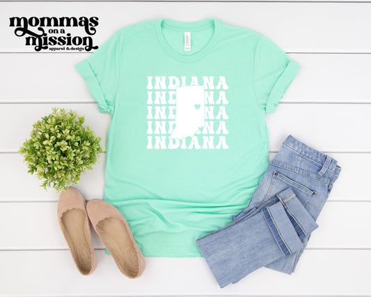 indiana outline stacked